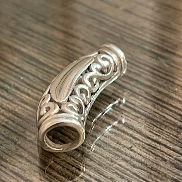 Sterling Silver Filigree- Scroll Slide - Bar Pendant